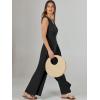 imageANRABESS Jumpsuits for Women Summer Dressy Casual Linen Romper Sleeveless V Neck High Waist Wide Leg Beach Vacation OutfitsBlack