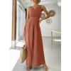 imageANRABESS Jumpsuits for Women Summer Dressy Casual Linen Romper Sleeveless V Neck High Waist Wide Leg Beach Vacation OutfitsOrange