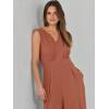 imageANRABESS Jumpsuits for Women Summer Dressy Casual Linen Romper Sleeveless V Neck High Waist Wide Leg Beach Vacation OutfitsOrange