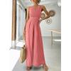 imageANRABESS Jumpsuits for Women Summer Dressy Casual Linen Romper Sleeveless V Neck High Waist Wide Leg Beach Vacation OutfitsPeach