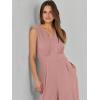 imageANRABESS Jumpsuits for Women Summer Dressy Casual Linen Romper Sleeveless V Neck High Waist Wide Leg Beach Vacation OutfitsPink