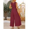 imageANRABESS Jumpsuits for Women Summer Dressy Casual Linen Romper Sleeveless V Neck High Waist Wide Leg Beach Vacation OutfitsRed