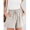 imageANRABESS Linen Shorts for Women Summer Casual Wide Leg Loose High Waist Drawstring Dressy Beach Shorts 2025 Comfy ClothesApricot