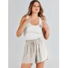 imageANRABESS Linen Shorts for Women Summer Casual Wide Leg Loose High Waist Drawstring Dressy Beach Shorts 2025 Comfy ClothesApricot