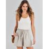 imageANRABESS Linen Shorts for Women Summer Casual Wide Leg Loose High Waist Drawstring Dressy Beach Shorts 2025 Comfy ClothesApricot