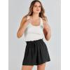imageANRABESS Linen Shorts for Women Summer Casual Wide Leg Loose High Waist Drawstring Dressy Beach Shorts 2025 Comfy ClothesBlack