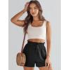 imageANRABESS Linen Shorts for Women Summer Casual Wide Leg Loose High Waist Drawstring Dressy Beach Shorts 2025 Comfy ClothesBlack