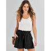 imageANRABESS Linen Shorts for Women Summer Casual Wide Leg Loose High Waist Drawstring Dressy Beach Shorts 2025 Comfy ClothesBlack