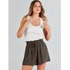 imageANRABESS Linen Shorts for Women Summer Casual Wide Leg Loose High Waist Drawstring Dressy Beach Shorts 2025 Comfy ClothesCoffee
