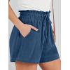 imageANRABESS Linen Shorts for Women Summer Casual Wide Leg Loose High Waist Drawstring Dressy Beach Shorts 2025 Comfy ClothesDeep Blue