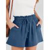 imageANRABESS Linen Shorts for Women Summer Casual Wide Leg Loose High Waist Drawstring Dressy Beach Shorts 2025 Comfy ClothesDeep Blue