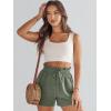 imageANRABESS Linen Shorts for Women Summer Casual Wide Leg Loose High Waist Drawstring Dressy Beach Shorts 2025 Comfy ClothesGreen