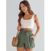 imageANRABESS Linen Shorts for Women Summer Casual Wide Leg Loose High Waist Drawstring Dressy Beach Shorts 2025 Comfy ClothesGreen