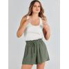 imageANRABESS Linen Shorts for Women Summer Casual Wide Leg Loose High Waist Drawstring Dressy Beach Shorts 2025 Comfy ClothesGreen