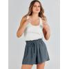 imageANRABESS Linen Shorts for Women Summer Casual Wide Leg Loose High Waist Drawstring Dressy Beach Shorts 2025 Comfy ClothesGrey