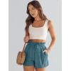 imageANRABESS Linen Shorts for Women Summer Casual Wide Leg Loose High Waist Drawstring Dressy Beach Shorts 2025 Comfy ClothesLake