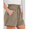 imageANRABESS Linen Shorts for Women Summer Casual Wide Leg Loose High Waist Drawstring Dressy Beach Shorts 2025 Comfy ClothesLight Brown