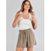 imageANRABESS Linen Shorts for Women Summer Casual Wide Leg Loose High Waist Drawstring Dressy Beach Shorts 2025 Comfy ClothesLight Brown