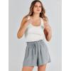 imageANRABESS Linen Shorts for Women Summer Casual Wide Leg Loose High Waist Drawstring Dressy Beach Shorts 2025 Comfy ClothesLight Grey