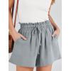 imageANRABESS Linen Shorts for Women Summer Casual Wide Leg Loose High Waist Drawstring Dressy Beach Shorts 2025 Comfy ClothesLight Grey