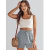 imageANRABESS Linen Shorts for Women Summer Casual Wide Leg Loose High Waist Drawstring Dressy Beach Shorts 2025 Comfy ClothesLight Grey