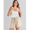 imageANRABESS Linen Shorts for Women Summer Casual Wide Leg Loose High Waist Drawstring Dressy Beach Shorts 2025 Comfy ClothesLight Khaki