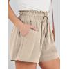 imageANRABESS Linen Shorts for Women Summer Casual Wide Leg Loose High Waist Drawstring Dressy Beach Shorts 2025 Comfy ClothesLight Khaki