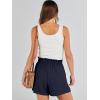 imageANRABESS Linen Shorts for Women Summer Casual Wide Leg Loose High Waist Drawstring Dressy Beach Shorts 2025 Comfy ClothesNavy Blue