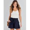 imageANRABESS Linen Shorts for Women Summer Casual Wide Leg Loose High Waist Drawstring Dressy Beach Shorts 2025 Comfy ClothesNavy Blue