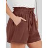 imageANRABESS Linen Shorts for Women Summer Casual Wide Leg Loose High Waist Drawstring Dressy Beach Shorts 2025 Comfy ClothesRed Brown