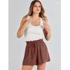 imageANRABESS Linen Shorts for Women Summer Casual Wide Leg Loose High Waist Drawstring Dressy Beach Shorts 2025 Comfy ClothesRed Brown