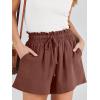 imageANRABESS Linen Shorts for Women Summer Casual Wide Leg Loose High Waist Drawstring Dressy Beach Shorts 2025 Comfy ClothesRed Brown