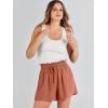 imageANRABESS Linen Shorts for Women Summer Casual Wide Leg Loose High Waist Drawstring Dressy Beach Shorts 2025 Comfy ClothesRust
