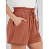 imageANRABESS Linen Shorts for Women Summer Casual Wide Leg Loose High Waist Drawstring Dressy Beach Shorts 2025 Comfy ClothesRust