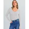 imageANRABESS Long Sleeve Shirts for Women V Neck Ribbed Knit Slim Fall Basic Tshirts Going Out Tops 2025 Casual Trendy ClothesBright Grey