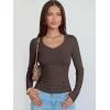 imageANRABESS Long Sleeve Shirts for Women V Neck Ribbed Knit Slim Fall Basic Tshirts Going Out Tops 2025 Casual Trendy ClothesCoffee