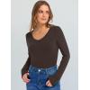 imageANRABESS Long Sleeve Shirts for Women V Neck Ribbed Knit Slim Fall Basic Tshirts Going Out Tops 2025 Casual Trendy ClothesCoffee