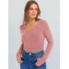 imageANRABESS Long Sleeve Shirts for Women V Neck Ribbed Knit Slim Fall Basic Tshirts Going Out Tops 2025 Casual Trendy ClothesCoral Pink