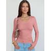 imageANRABESS Long Sleeve Shirts for Women V Neck Ribbed Knit Slim Fall Basic Tshirts Going Out Tops 2025 Casual Trendy ClothesCoral Pink