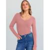 imageANRABESS Long Sleeve Shirts for Women V Neck Ribbed Knit Slim Fall Basic Tshirts Going Out Tops 2025 Casual Trendy ClothesCoral Pink