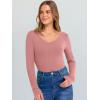 imageANRABESS Long Sleeve Shirts for Women V Neck Ribbed Knit Slim Fall Basic Tshirts Going Out Tops 2025 Casual Trendy ClothesCoral Pink