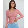 imageANRABESS Long Sleeve Shirts for Women V Neck Ribbed Knit Slim Fall Basic Tshirts Going Out Tops 2025 Casual Trendy ClothesCoral Pink