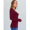 imageANRABESS Long Sleeve Shirts for Women V Neck Ribbed Knit Slim Fall Basic Tshirts Going Out Tops 2025 Casual Trendy ClothesDeep Red