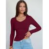 imageANRABESS Long Sleeve Shirts for Women V Neck Ribbed Knit Slim Fall Basic Tshirts Going Out Tops 2025 Casual Trendy ClothesDeep Red