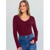 imageANRABESS Long Sleeve Shirts for Women V Neck Ribbed Knit Slim Fall Basic Tshirts Going Out Tops 2025 Casual Trendy ClothesDeep Red