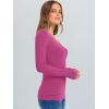 imageANRABESS Long Sleeve Shirts for Women V Neck Ribbed Knit Slim Fall Basic Tshirts Going Out Tops 2025 Casual Trendy ClothesHot Pink