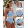 imageANRABESS One Piece Swimsuit for Women Tummy Control V Neck Slimming Sexy Bathing Suit Color Block Padded Beach SwimwearSky Blue