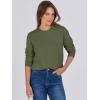 imageANRABESS Sweaters for Women Long Sleeve Lightweight Crewneck Soft Basic Knit 2025 Fall Loose Fit Pullover TopsArmy Green