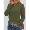 imageANRABESS Sweaters for Women Long Sleeve Lightweight Crewneck Soft Basic Knit 2025 Fall Loose Fit Pullover TopsArmy Green