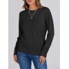 imageANRABESS Sweaters for Women Long Sleeve Lightweight Crewneck Soft Basic Knit 2025 Fall Loose Fit Pullover TopsBlack